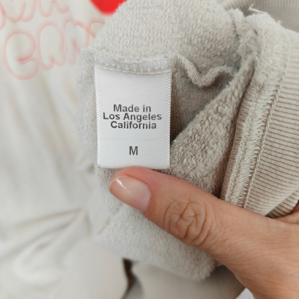 Clare V. Womens Sweatshirt Medium Cream Liberte Egalite Maternite Graphic - Picture 7 of 9